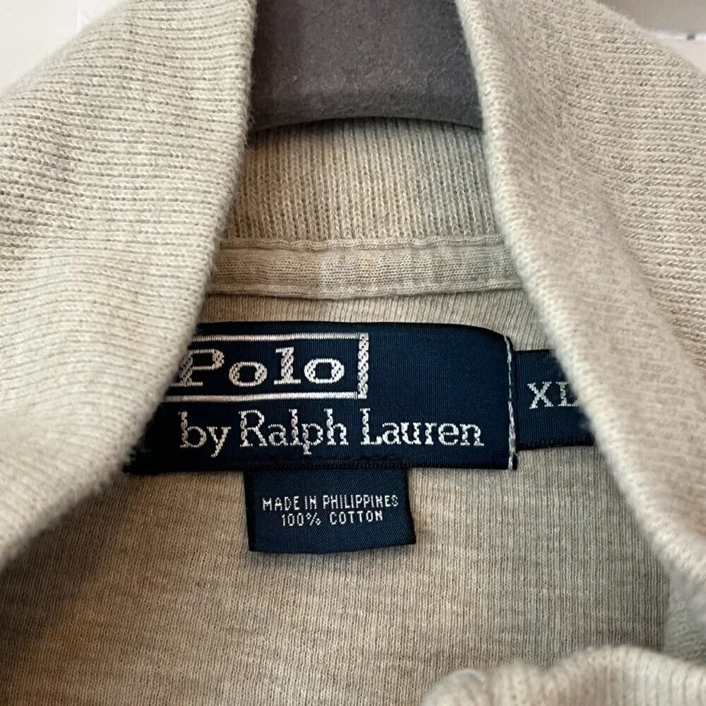 Polo Ralph Lauren XL men full zip knit jacket oatmeal